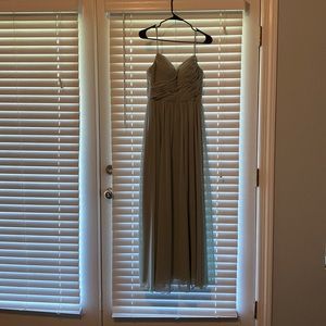 Azazie sage green floor length dress